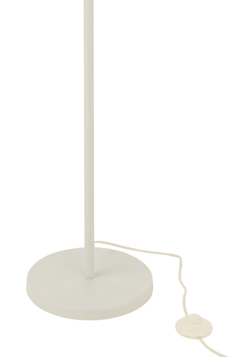 Staande Lamp metaal/rattan wit/naturel-Vloerlampen-J-Line