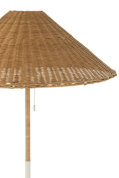 Staande Lamp metaal/rattan wit/naturel-Vloerlampen-J-Line