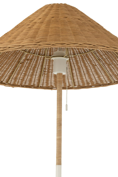 Staande Lamp metaal/rattan wit/naturel-Vloerlampen-J-Line