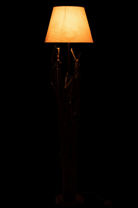 Standing Lamp Branches Chestnut Wood Black-Vloerlampen-J-Line