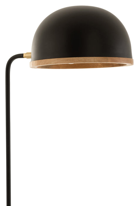 Standing Lamp Evy Iron/Wood Black/Natural-Vloerlampen-J-Line