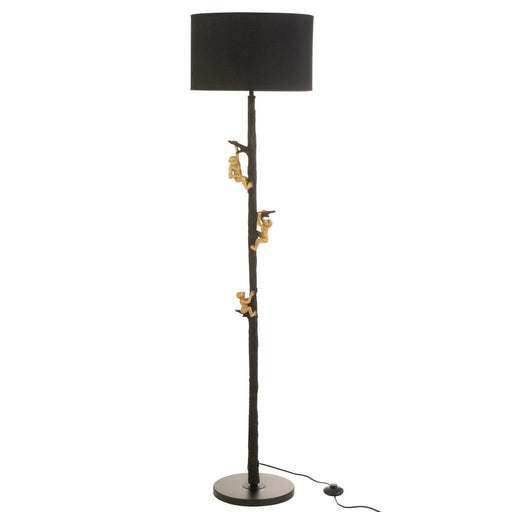 Standing Lamp Monkeys Resin/Metal Black/Gold-Vloerlampen-J-Line