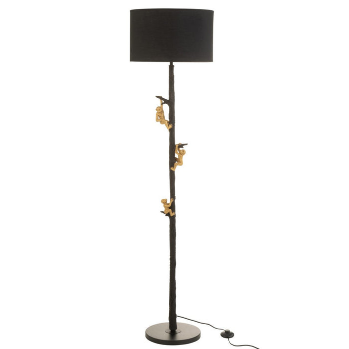 Standing Lamp Monkeys Resin/Metal Black/Gold-Vloerlampen-J-Line