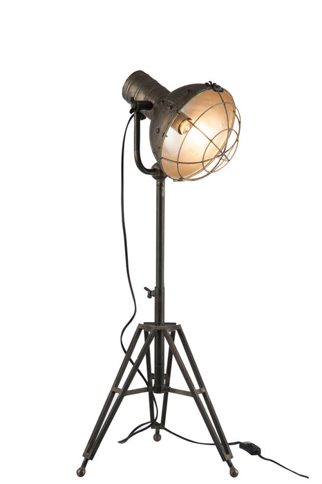 Standing Lamp Round Metal Grey-Vloerlampen-J-Line