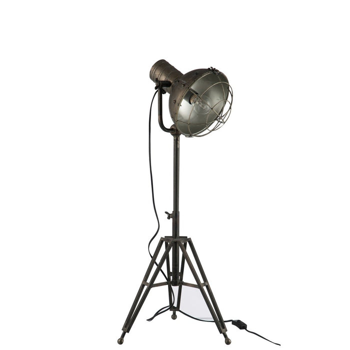 Standing Lamp Round Metal Grey-Vloerlampen-J-Line