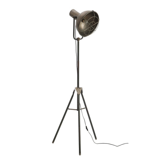 Standing Lamp Round Metal Grey-Vloerlampen-J-Line