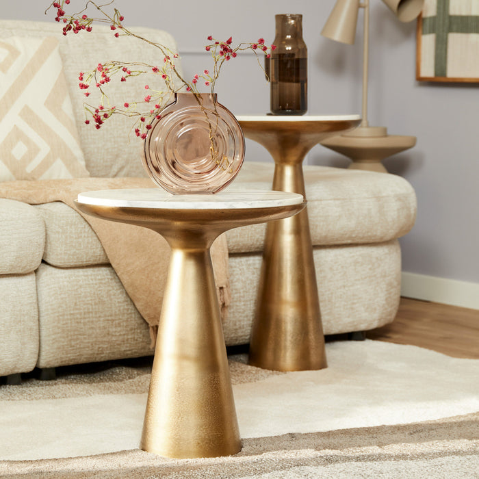 Starfurn Bijzettafel Essy Large | Wit marmer 45 cm-Bijzettafels-Starfurn