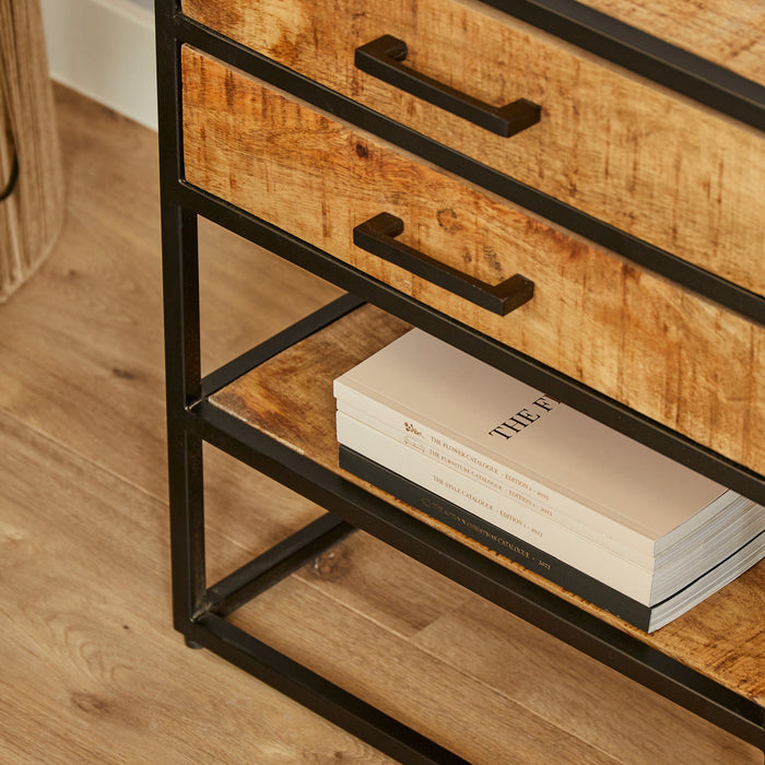 Starfurn Bijzettafel/nachtkastje Denver | Mangohout en metaal-Bijzettafels-Starfurn