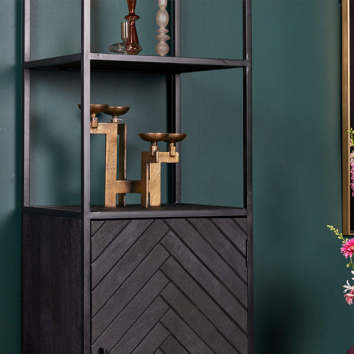 Starfurn Boekenkast New York | Mangohout en staal | 1 deur-Boekenkasten-Starfurn