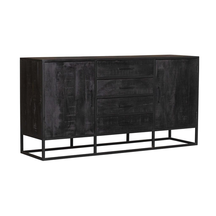 Starfurn Dressoir Denver Black 165 cm | Mangohout en staal-Dressoirs-Starfurn