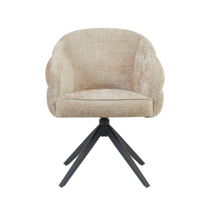 Starfurn Eetkamerstoel Bella | Beige | Poot Black | Met armleuning-Eetkamerstoelen-Starfurn