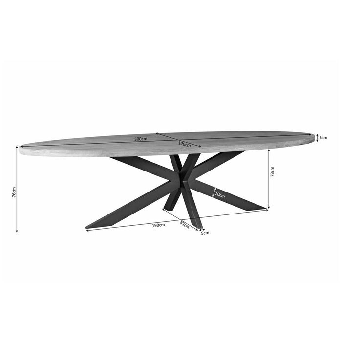 Starfurn Eetkamertafel Denver | Ovaal | Mangohout | 300 cm-Eettafels-Starfurn