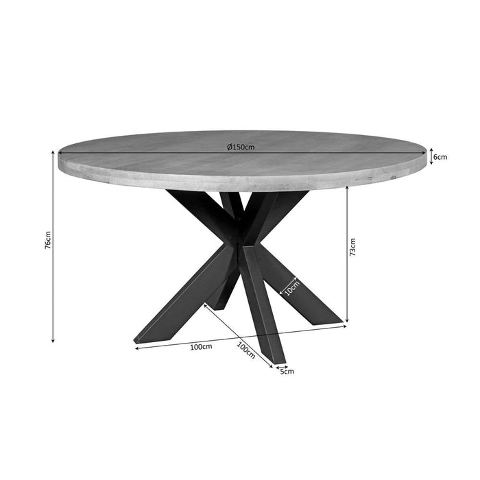 Starfurn Eetkamertafel Denver | Rond | Mangohout | 150 cm-Eettafels-Starfurn