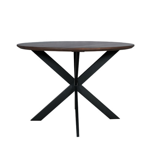 Starfurn Eettafel Madison Walnut | 110 cm | Poot Black-Eettafels-Starfurn