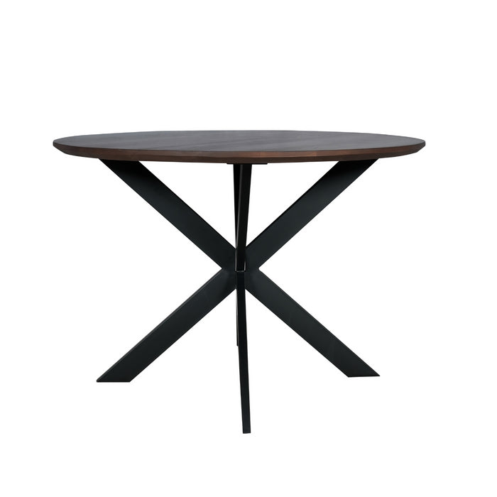 Starfurn Eettafel Madison Walnut | 110 cm | Poot Black-Eettafels-Starfurn