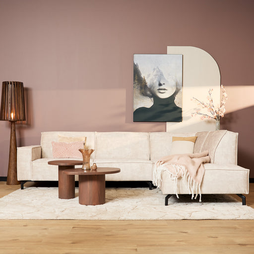 Starfurn | MySofa Floris| 2,5 zits + Divan Rechts | Velvet Beige-Hoekbanken-Starfurn