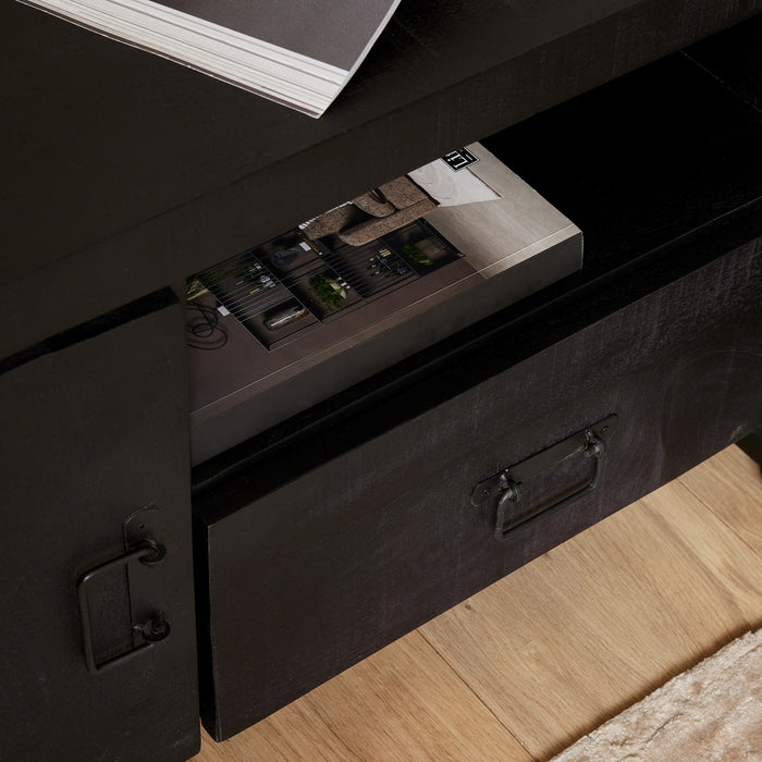 Starfurn Tv meubel Boaz Black 110 cm | Een deur en open vak-TV-meubels-Starfurn