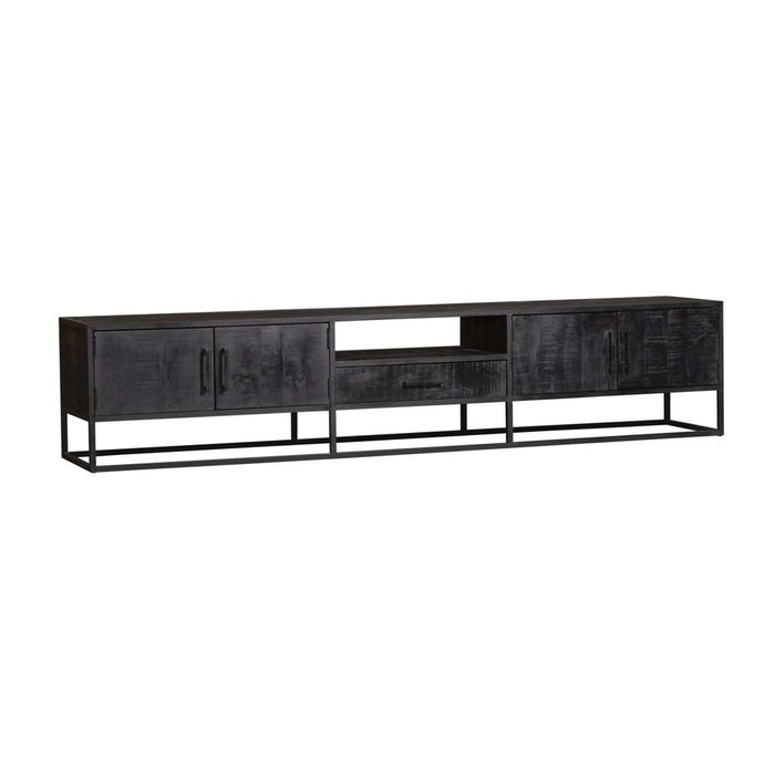 Starfurn Tv meubel Denver Black 240 cm | Mangohout en staal-TV-meubels-Starfurn