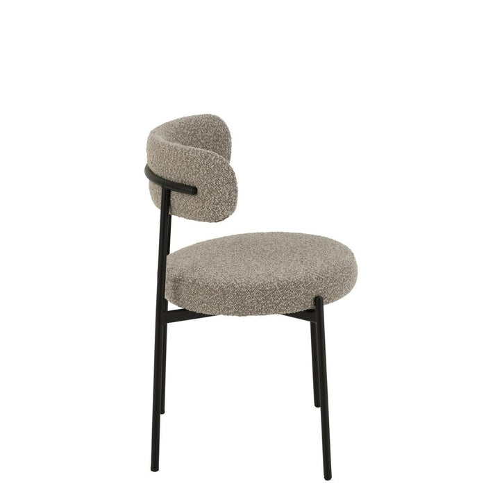 Stoel Boucle multiplex/polyester grijs/zwart-J-Line