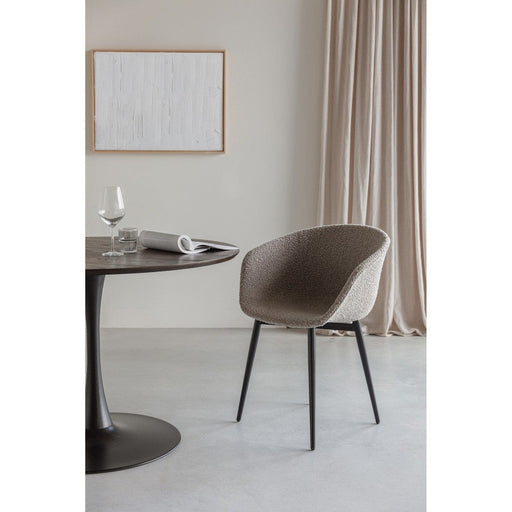 Stoel Charly | Beige | met zwarte poten-Eetkamerstoelen-Creating Home