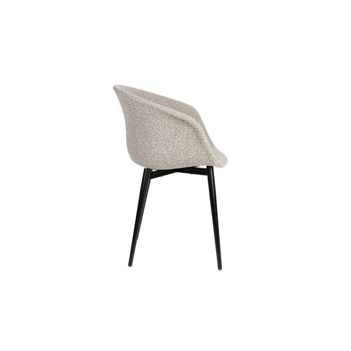 Stoel Charly | Beige | met zwarte poten-Eetkamerstoelen-Creating Home