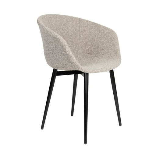 Stoel Charly | Beige | met zwarte poten-Eetkamerstoelen-Creating Home