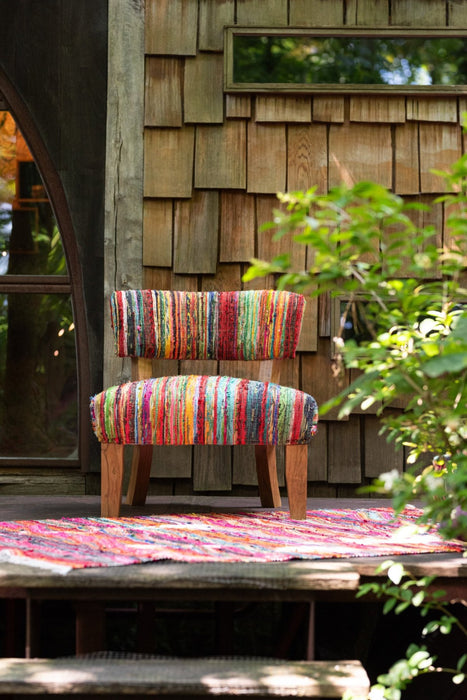Stoel Chindi Hout/Textile Mix 60x68x72 cm-Eetkamerstoelen-J-Line