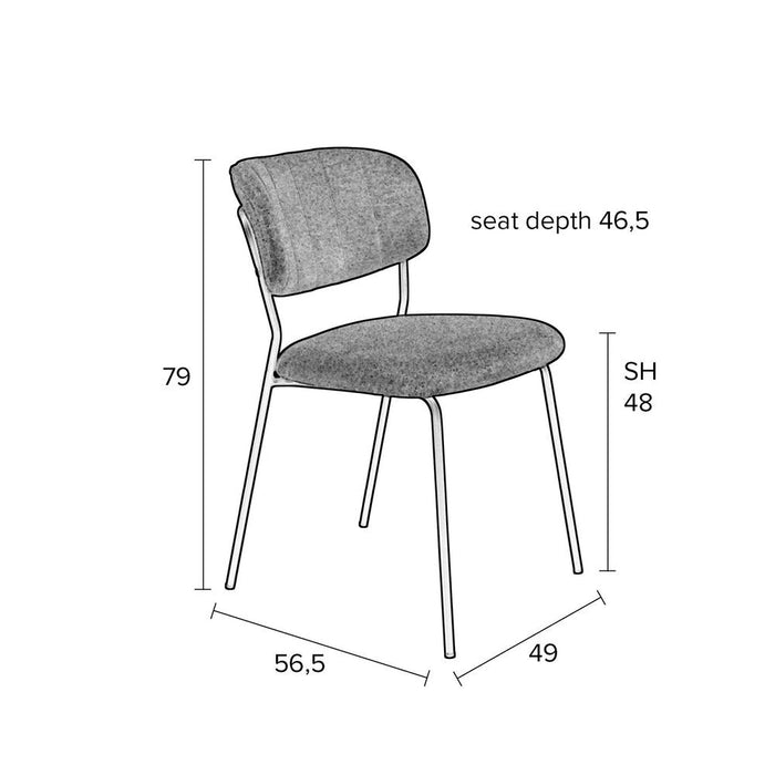 Stoel Jolien Black/Grey-Eetkamerstoelen-Creating Home