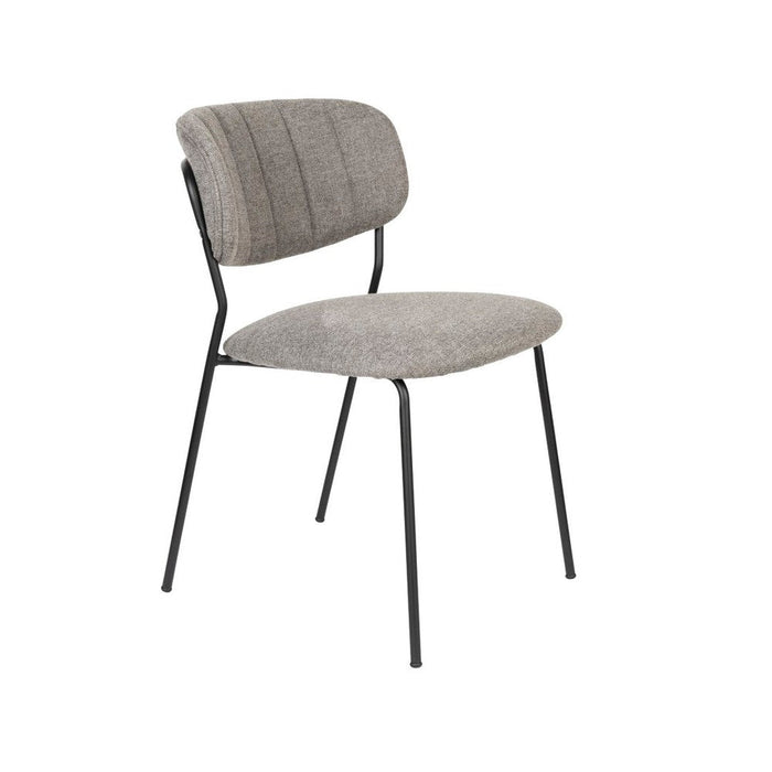 Stoel Jolien Black/Grey Fr-Eetkamerstoelen-Creating Home