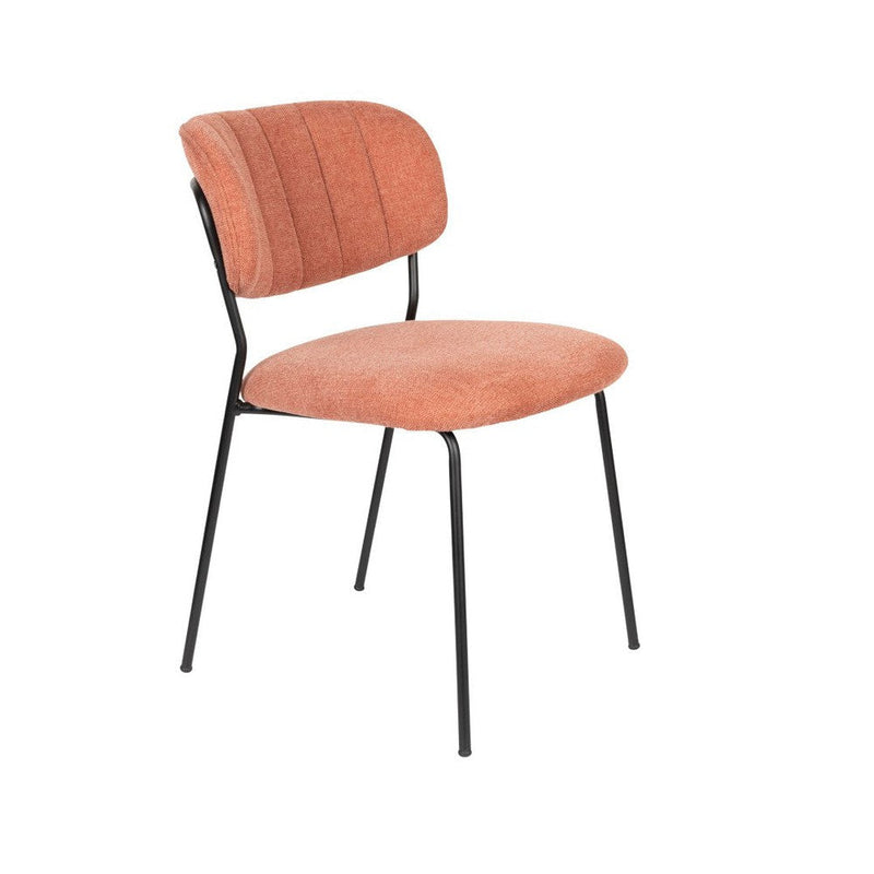 Stoel Jolien Black/Pink Fr-Eetkamerstoelen-Creating Home