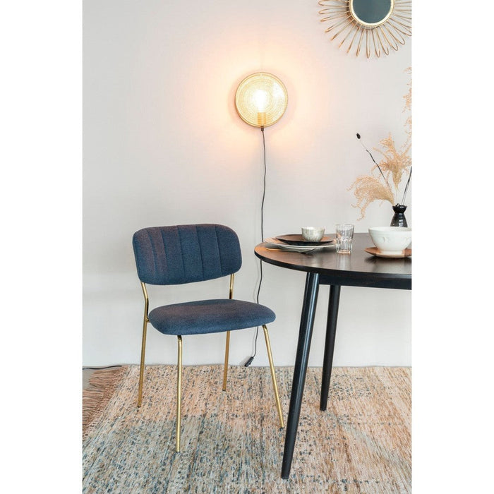 Stoel Jolien Gold/Dark Blue-Eetkamerstoelen-Creating Home