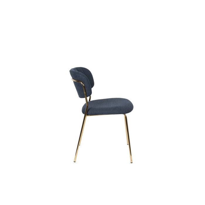 Stoel Jolien Gold/Dark Blue-Eetkamerstoelen-Creating Home