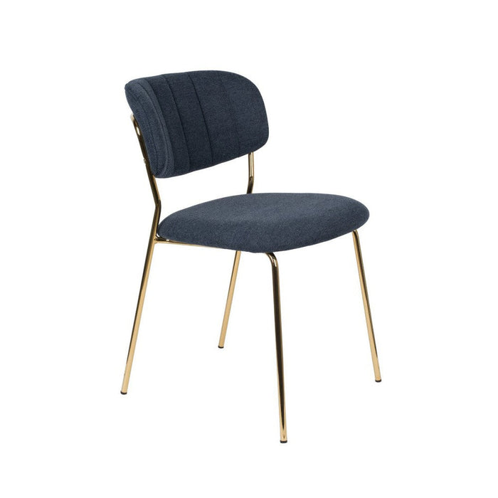 Stoel Jolien Gold/Dark Blue-Eetkamerstoelen-Creating Home