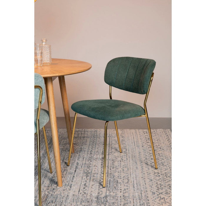 Stoel Jolien Gold/Dark Green-Eetkamerstoelen-Creating Home