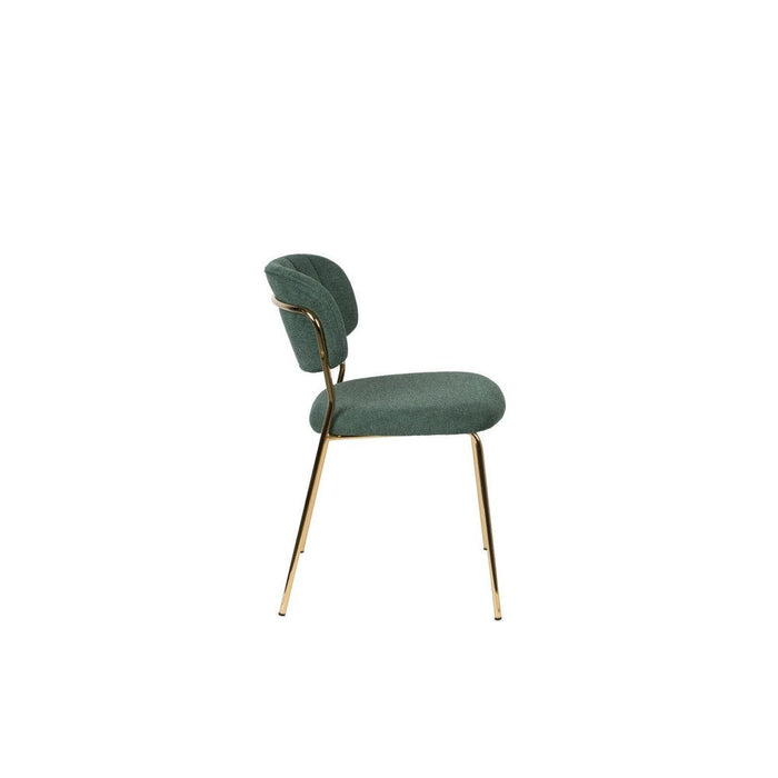 Stoel Jolien Gold/Dark Green-Eetkamerstoelen-Creating Home