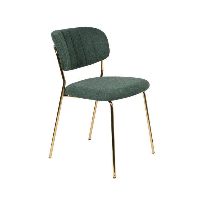 Stoel Jolien Gold/Dark Green-Eetkamerstoelen-Creating Home