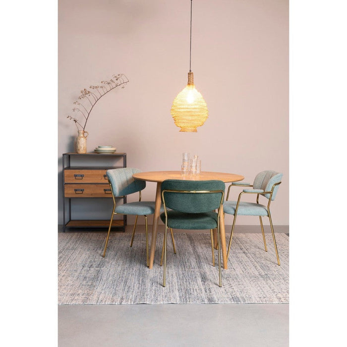 Stoel Jolien Gold/Light Green-Eetkamerstoelen-Creating Home