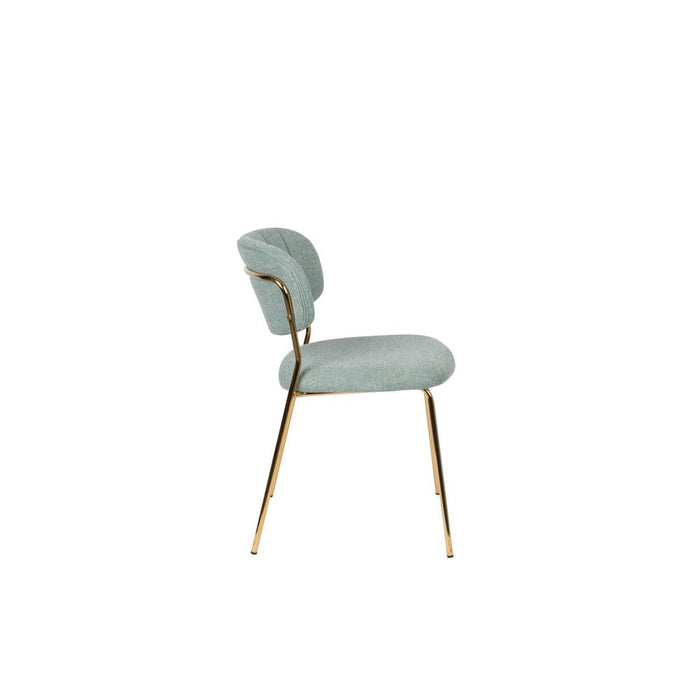 Stoel Jolien Gold/Light Green-Eetkamerstoelen-Creating Home