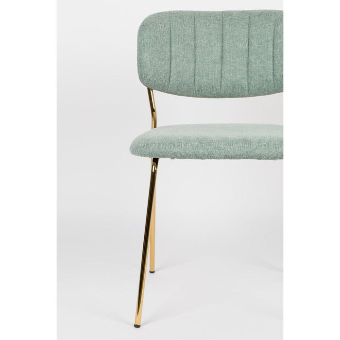 Stoel Jolien Gold/Light Green-Eetkamerstoelen-Creating Home