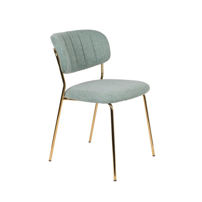 Stoel Jolien Gold/Light Green-Eetkamerstoelen-Creating Home