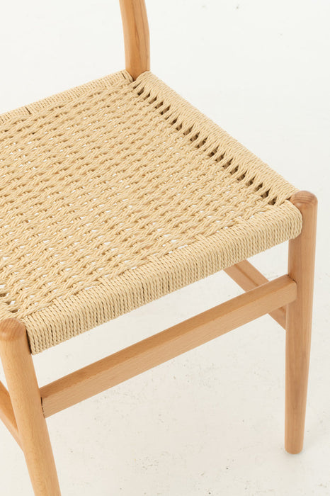 Stoel Lap beukenhout/touw naturel-Eetkamerstoelen-J-Line