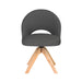 Stoel Mick Grijs met houten draaivoet-Eetkamerstoelen-Creating Home
