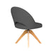 Stoel Mick Grijs met houten draaivoet-Eetkamerstoelen-Creating Home