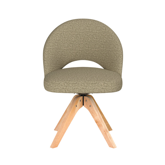 Stoel Mick Groen met houten draaivoet-Eetkamerstoelen-Creating Home