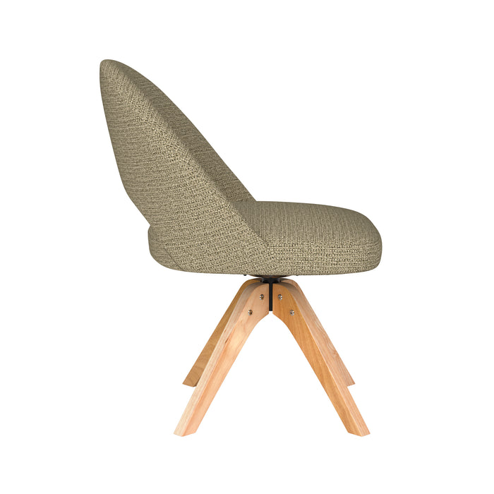 Stoel Mick Groen met houten draaivoet-Eetkamerstoelen-Creating Home