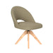 Stoel Mick Groen met houten draaivoet-Eetkamerstoelen-Creating Home