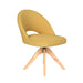 Stoel Mick Oker met houten draaivoet-Eetkamerstoelen-Creating Home