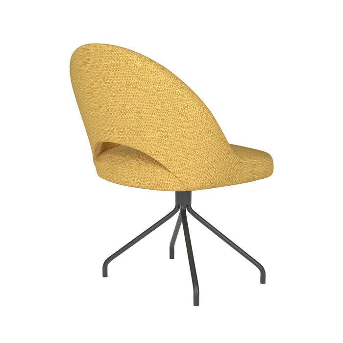 Stoel Mick Oker met spinpoot draaivoet-Eetkamerstoelen-Creating Home