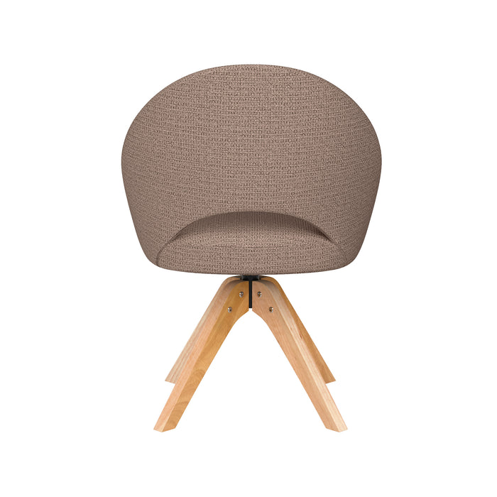 Stoel Mick Taupe met houten draaivoet-Eetkamerstoelen-Creating Home