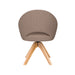 Stoel Mick Taupe met houten draaivoet-Eetkamerstoelen-Creating Home